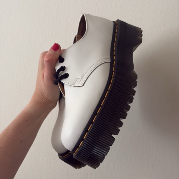 Dr. Martens White oxford 1461 Smooth Leather Platform Shoes - Picture 7 of 8